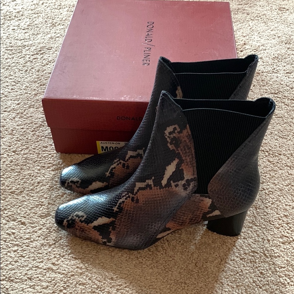 Donald J Pliner Snake Print Ankle Boots